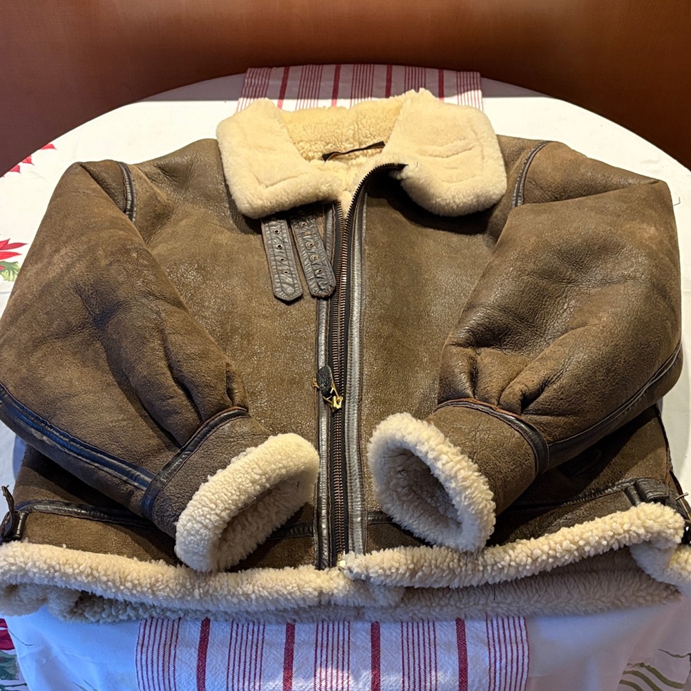 Men's Brown Shearling-Lined Flight Jacket